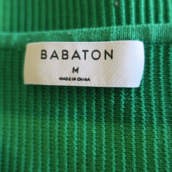 Babaton Aritzia Green Sculpt Ribbed Crop Sleeveless Tank Top Women's Medium - Picture 3 of 4